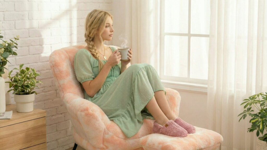 Shop Cozy Cottage Velvet Reading Chair & Accessories | Cottage Aesthetic